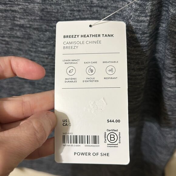 NWT Athleta Breezy Heather Tank Women's Sleeveless Top - Picture 3 of 4